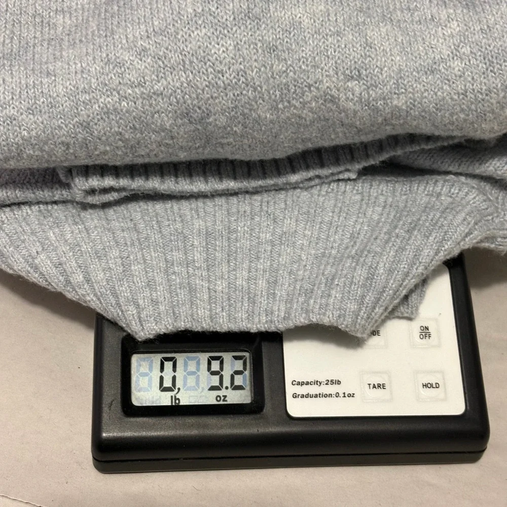 LOFT Womens Mock Neck Sweater Light Blue Gray L/S Cotton Blend Small Cozy Soft